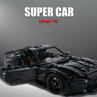 Thumbnail for Building Blocks Tech MOC Ferrari F12 Sports Racing Car Bricks Toys 91102 - 4