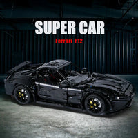 Thumbnail for Building Blocks Tech MOC Ferrari F12 Sports Racing Car Bricks Toys 91102 - 2
