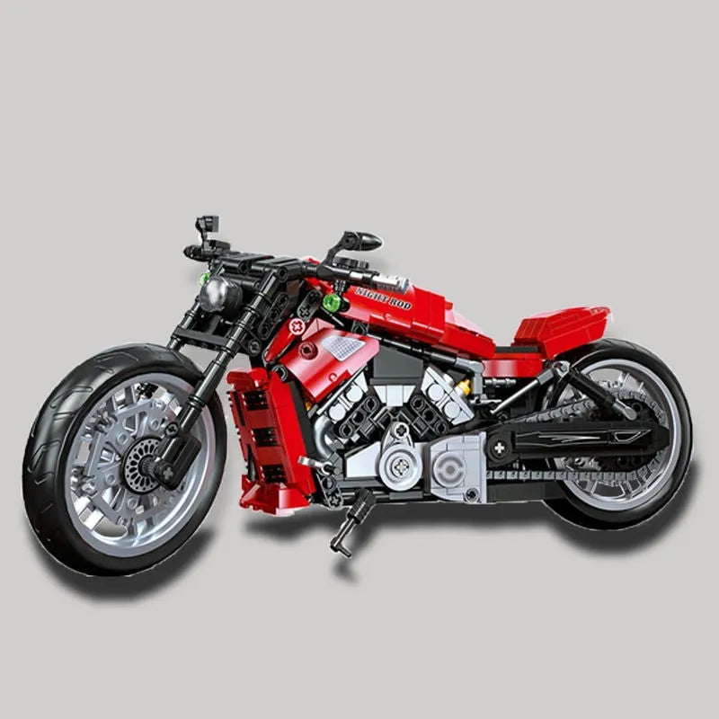 Building Blocks Tech MOC Harley Night Rod Motorcycle Bricks Toy 91020 - 9