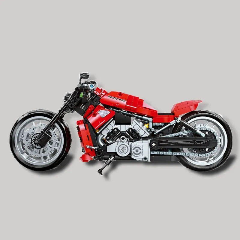 Building Blocks Tech MOC Harley Night Rod Motorcycle Bricks Toy 91020 - 11