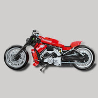 Thumbnail for Building Blocks Tech MOC Harley Night Rod Motorcycle Bricks Toy 91020 - 11
