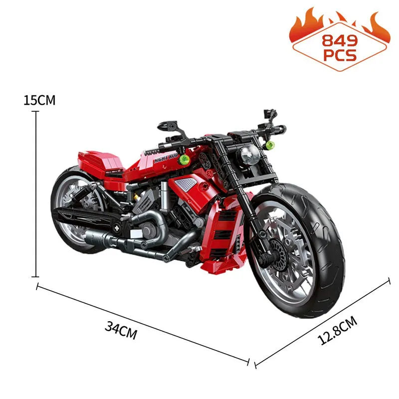 Building Blocks Tech MOC Harley Night Rod Motorcycle Bricks Toy 91020 - 1
