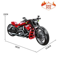 Thumbnail for Building Blocks Tech MOC Harley Night Rod Motorcycle Bricks Toy 91020 - 1