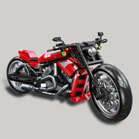 Thumbnail for Building Blocks Tech MOC Harley Night Rod Motorcycle Bricks Toy 91020 - 8