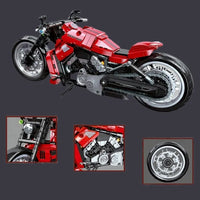 Thumbnail for Building Blocks Tech MOC Harley Night Rod Motorcycle Bricks Toy 91020 - 6