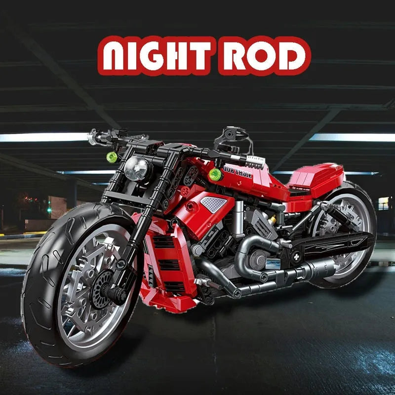 Building Blocks Tech MOC Harley Night Rod Motorcycle Bricks Toy 91020 - 2