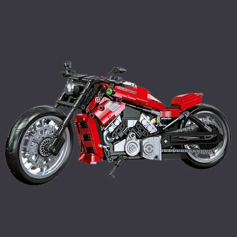 Building Blocks Tech MOC Harley Night Rod Motorcycle Bricks Toy 91020 - 4
