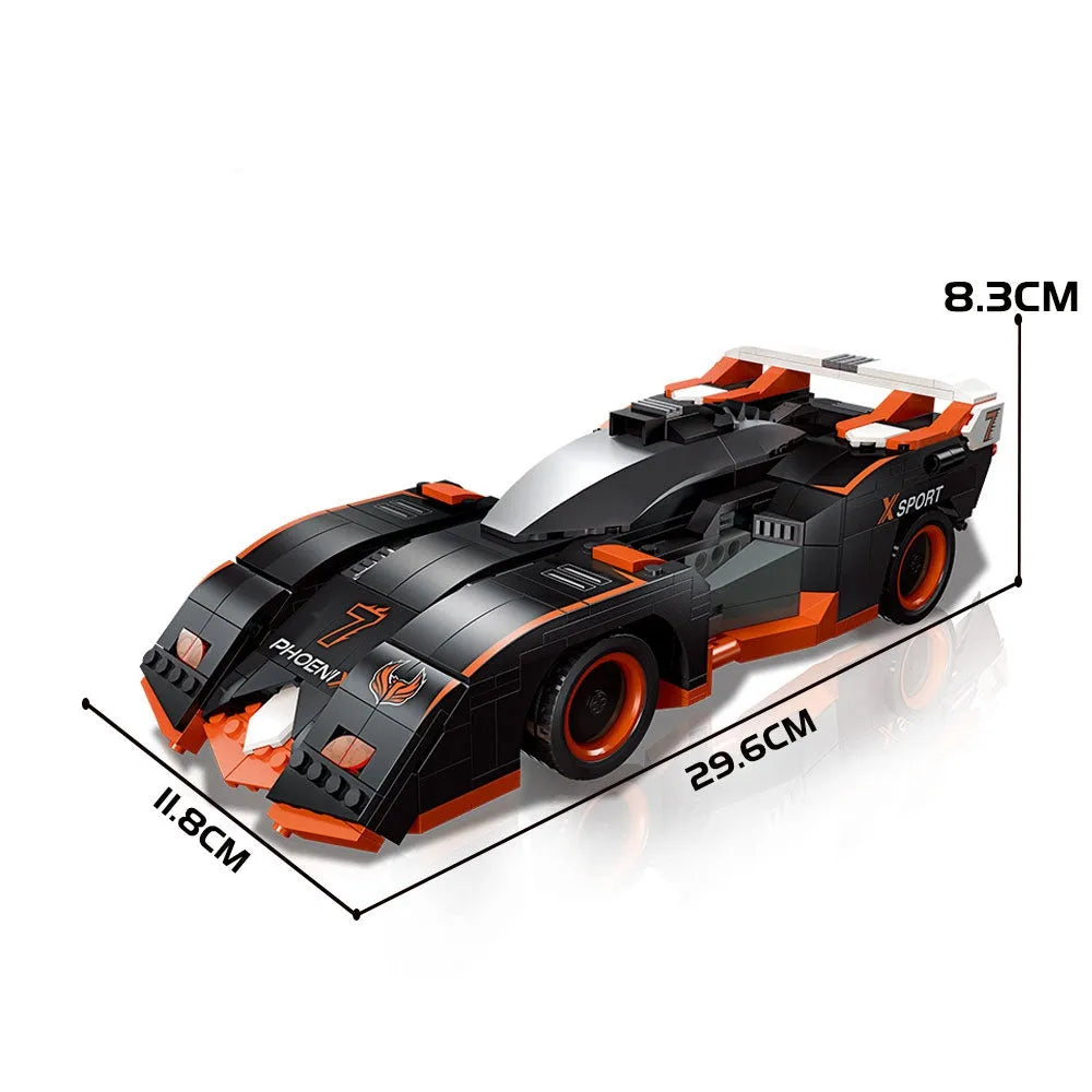 Building Blocks Tech Motorized MOC Phoneix-7 Racing Car Bricks Toy - 1