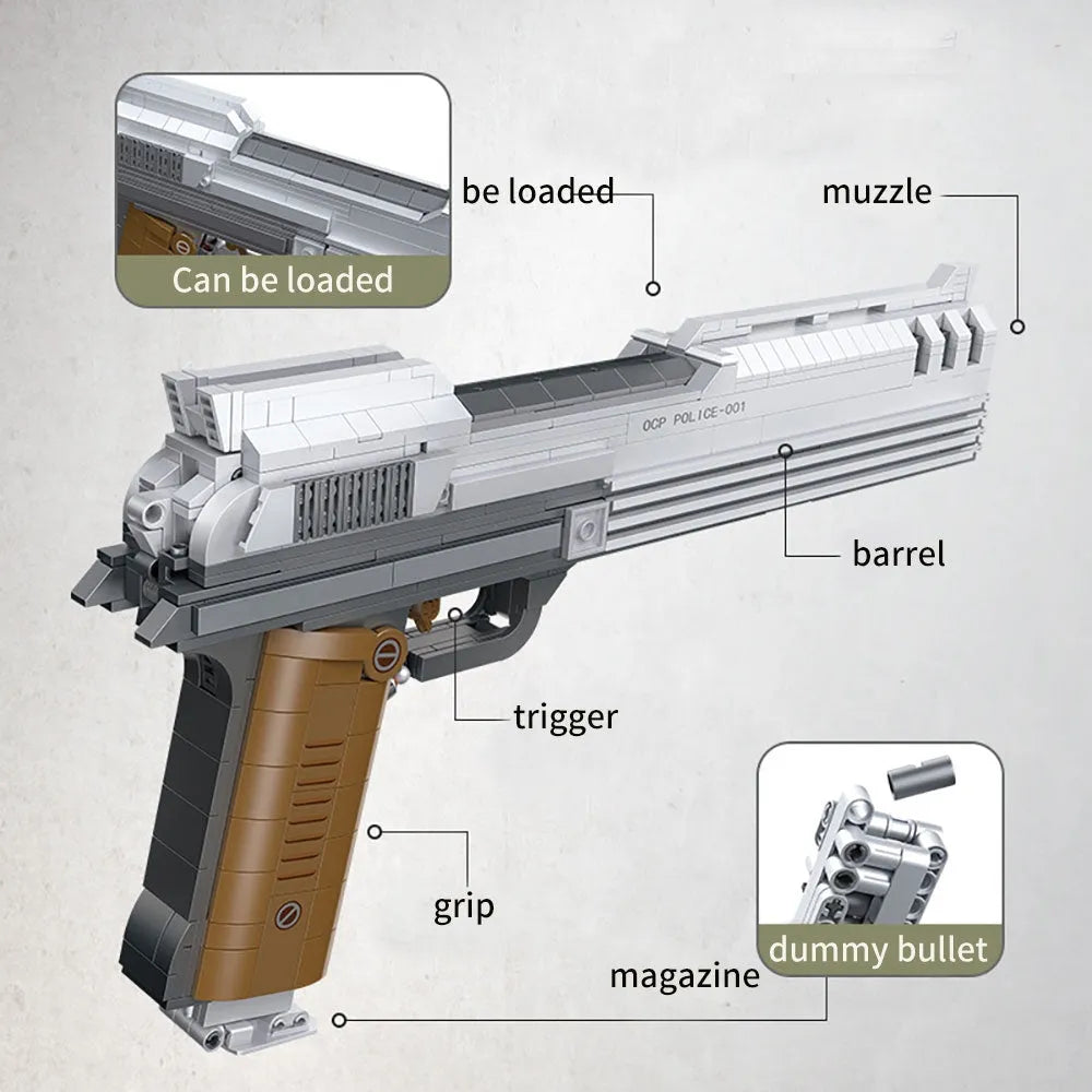 Building Blocks Tech Weapon MOC Beretta Auto-9 Pistol Gun Bricks Toy - 4
