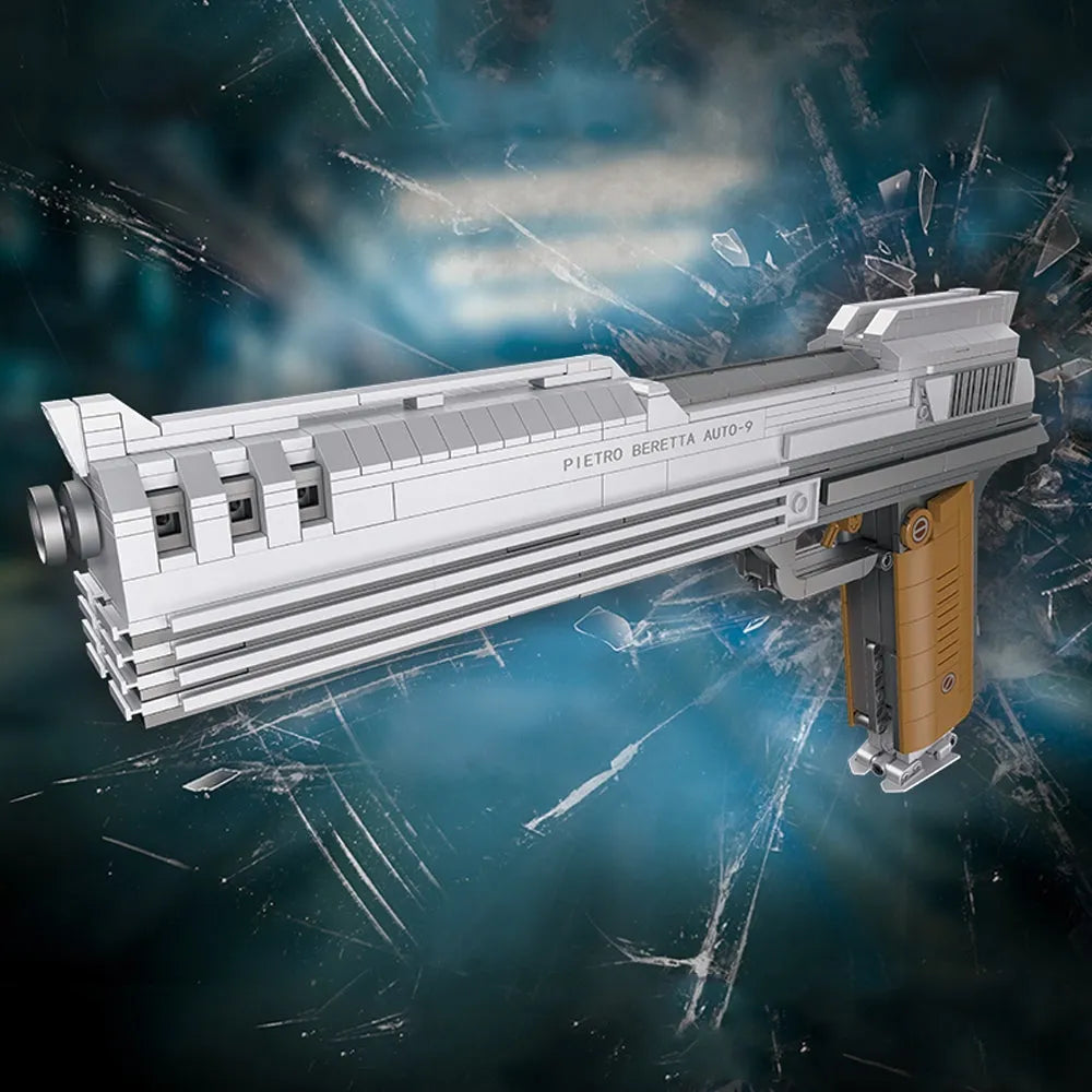 Building Blocks Tech Weapon MOC Beretta Auto-9 Pistol Gun Bricks Toy - 7