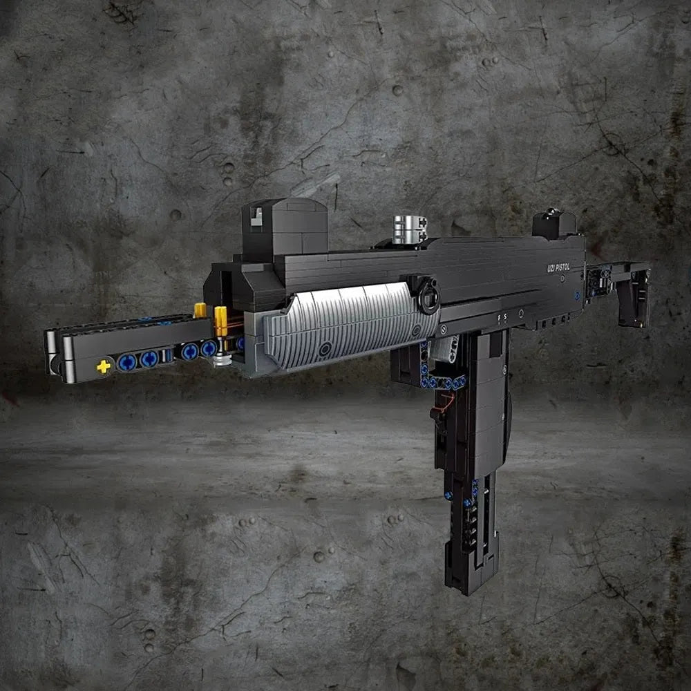 Building Blocks Tech Weapon MOC UZI Sub Machine Gun Bricks Toy Construction Set Toys - 5