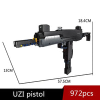 Thumbnail for Building Blocks Tech Weapon MOC UZI Sub Machine Gun Bricks Toy - 2