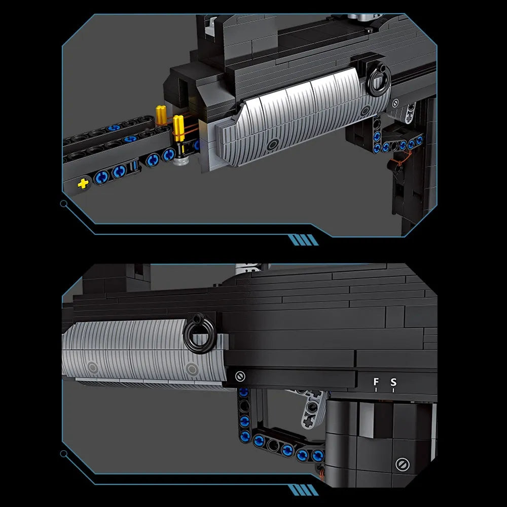 Building Blocks Tech Weapon MOC UZI Sub Machine Gun Bricks Toy Construction Set Toys - 8