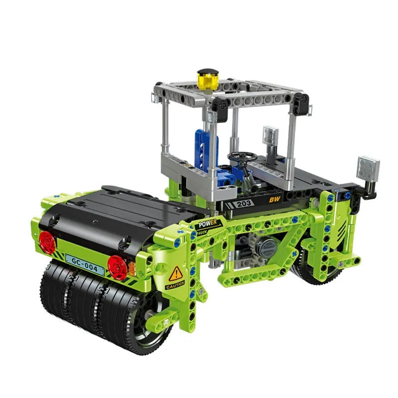 Building Blocks Technic City Mini Road Roller Steamroller Truck Bricks Toy - 1