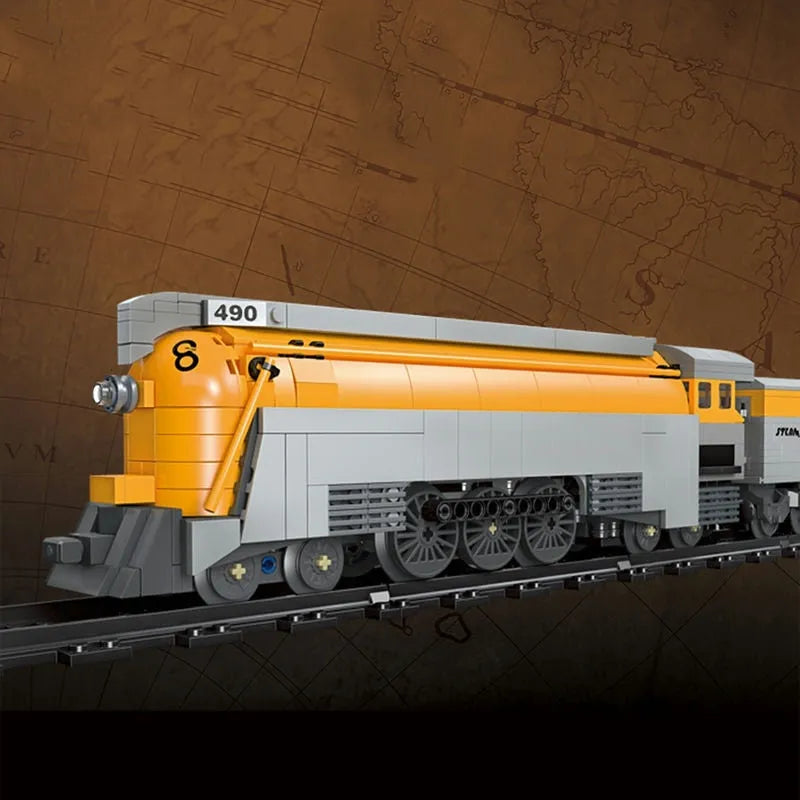 Building Blocks Technic MOC CO 490 Steam Train Locomotive Bricks Toys 59021 - 2