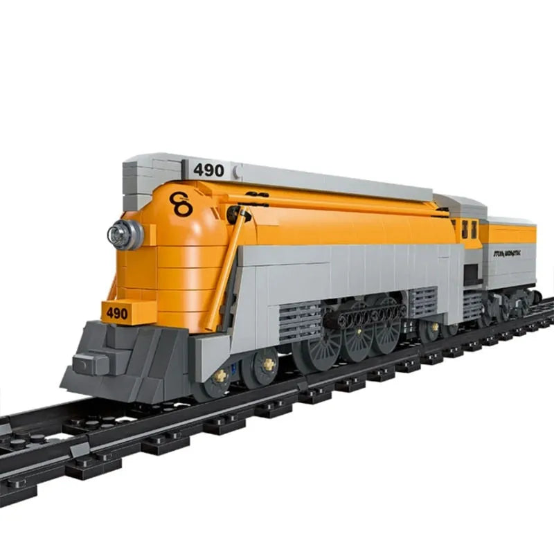 Building Blocks Technic MOC CO 490 Steam Train Locomotive Bricks Toys 59021 - 1