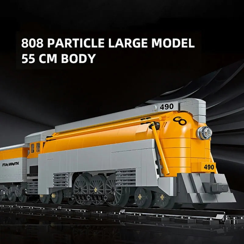 Building Blocks Technic MOC CO 490 Steam Train Locomotive Bricks Toys 59021 Construction Set Toys - 4