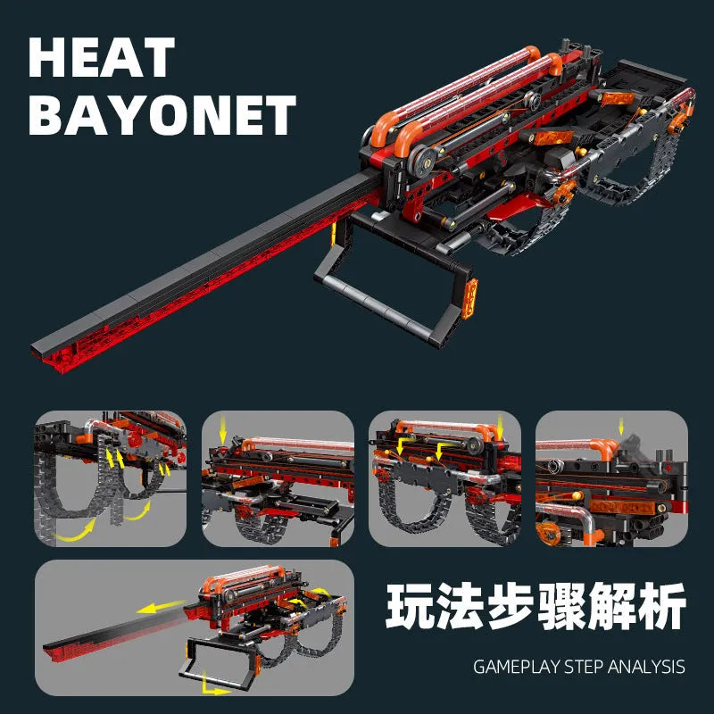 Building Blocks Technical Expert Weapon MOC Heat Bayonet Bricks Toy Construction Set Toys - 2