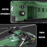 Thumbnail for Building Blocks Technical MOC Twin-Rotor Helicopter Bricks Toy 58008 - 7