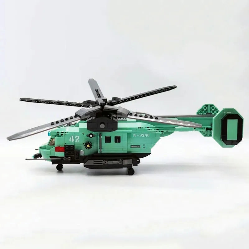 Hand Held Rotor Toy Technical MOC Twin-Rotor Helicopter Building Blocks
