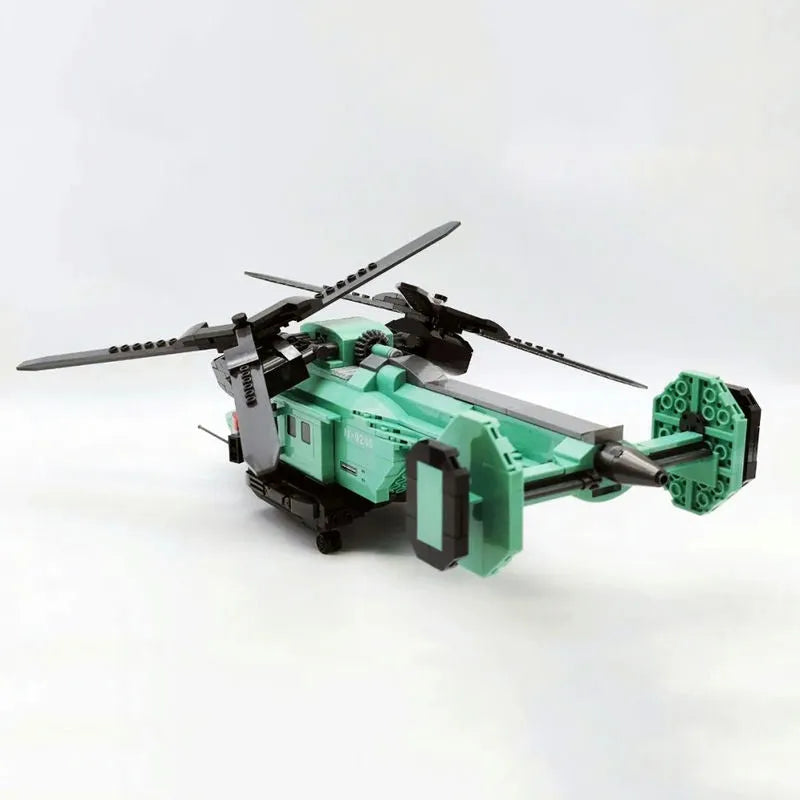 Building Blocks Technical MOC Twin-Rotor Helicopter Bricks Toy 58008 - 12