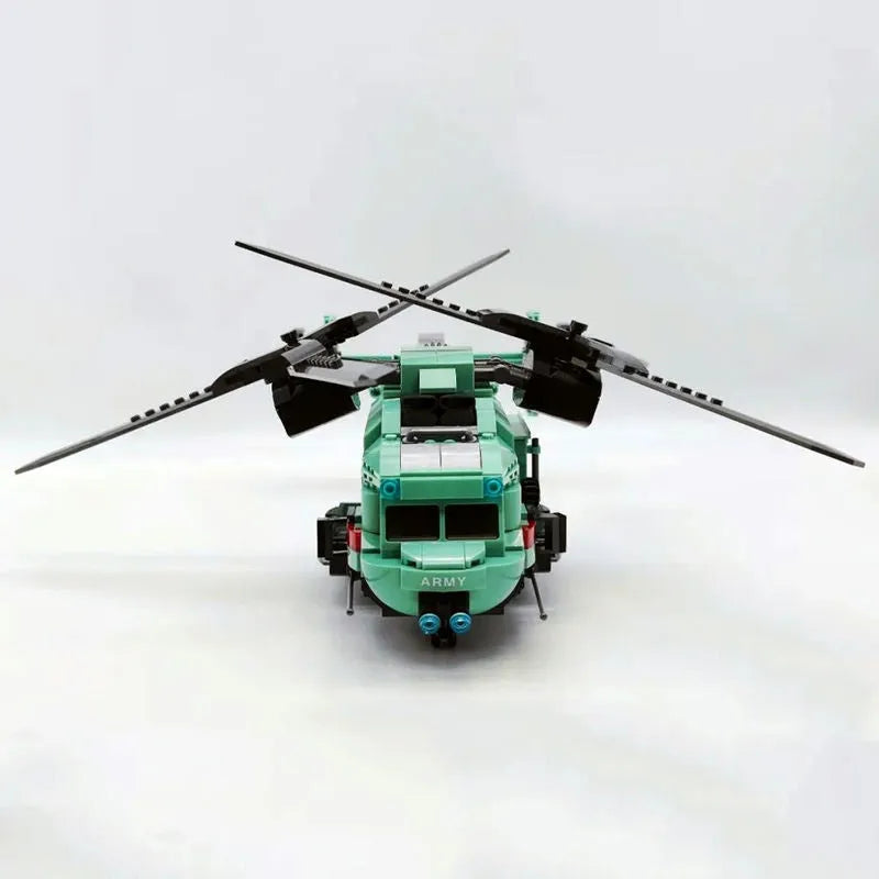 Building Blocks Technical MOC Twin-Rotor Helicopter Bricks Toy 58008 - 10