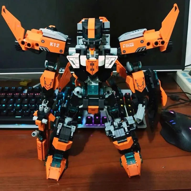 Building Blocks Transforming Titan Knight Mecha Robot Warrior Bricks Toys - 4