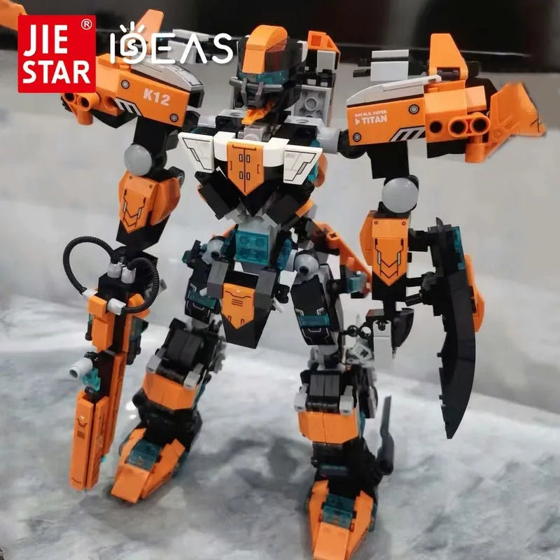 Building Blocks Transforming Titan Knight Mecha Robot Warrior Bricks Toys - 11
