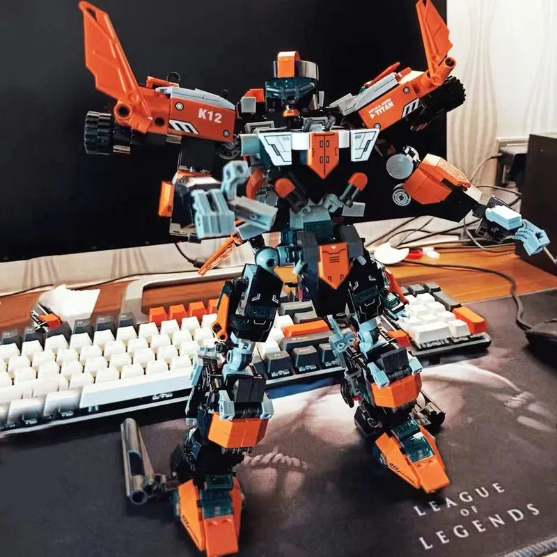 Building Blocks Transforming Titan Knight Mecha Robot Warrior Bricks Toys - 5