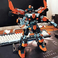 Thumbnail for Building Blocks Transforming Titan Knight Mecha Robot Warrior Bricks Toys - 5