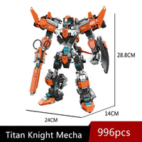 Thumbnail for Building Blocks Transforming Titan Knight Mecha Robot Warrior Bricks Toys - 2