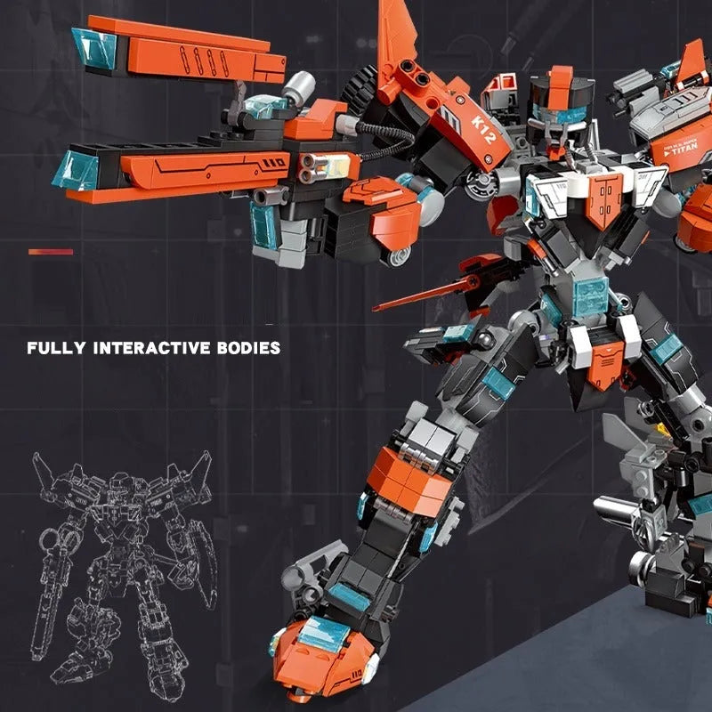Building Blocks Transforming Titan Knight Mecha Robot Warrior Bricks Toys - 8