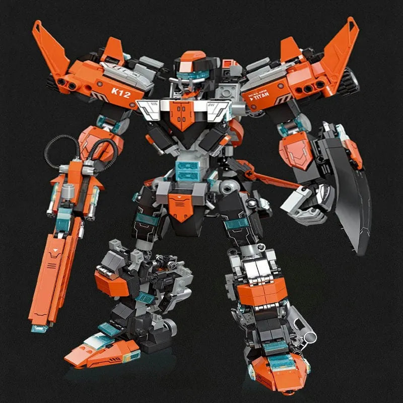 Building Blocks Transforming Titan Knight Mecha Robot Warrior Bricks Toys - 9