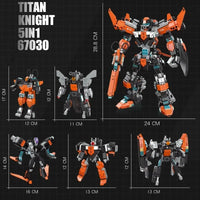 Thumbnail for Building Blocks Transforming Titan Knight Mecha Robot Warrior Bricks Toys - 3