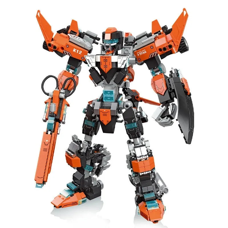 Building Blocks Transforming Titan Knight Mecha Robot Warrior Bricks Toys - 1
