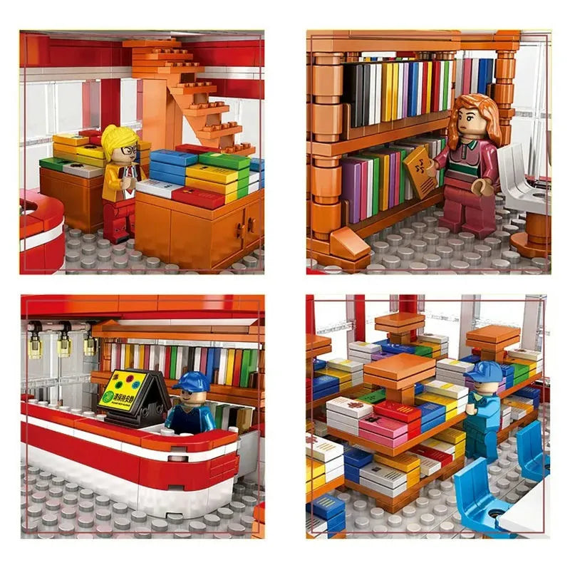 Building Blocks City Street Expert MOC Chinese Bookstore Bricks Toy - 4