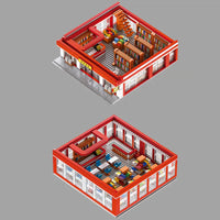 Thumbnail for Building Blocks City Street Expert MOC Chinese Bookstore Bricks Toy - 2