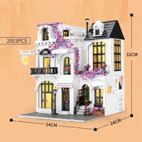 Thumbnail for Building Blocks Expert Creator European Garden City Flower Store Bricks Toy - 7