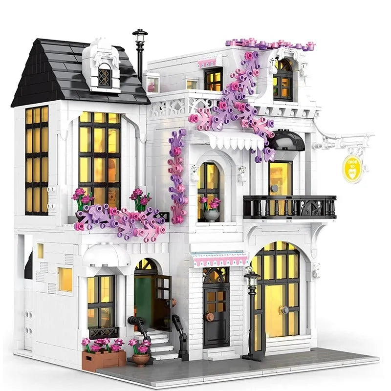 Building Blocks Expert Creator European Garden City Flower Store Bricks Toy - 4