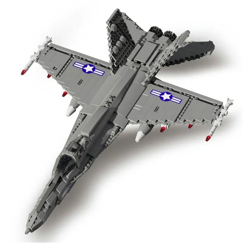 Building Blocks Military Aircraft F-18 Hornet Fighter Jet Bricks Toy - 1