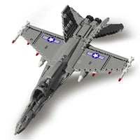 Thumbnail for Building Blocks Military Aircraft F-18 Hornet Fighter Jet Bricks Toy - 1