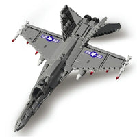 Thumbnail for Building Blocks Military Aircraft F - 18 Hornet Fighter Jet Bricks Toy - 1