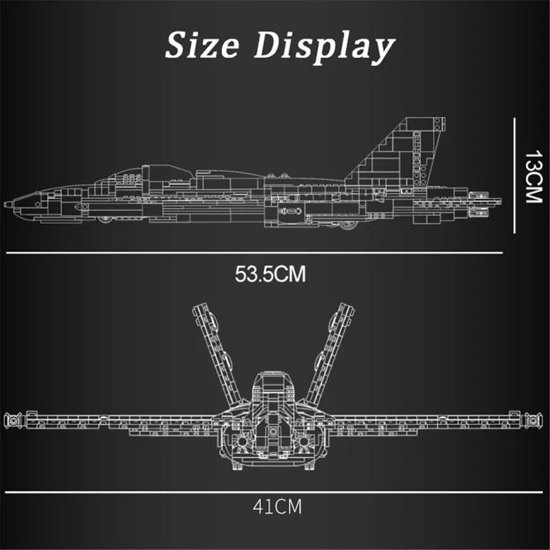 Building Blocks Military Aircraft F-18 Hornet Fighter Jet Bricks Toy - 5