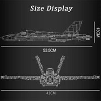 Sluban F18 Hornet Fighter Jet Building Blocks – 682 Pcs, Military MOC Aircraft Bricks, Gray