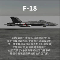 Thumbnail for Building Blocks Military Aircraft F-18 Hornet Fighter Jet Bricks Toy - 3