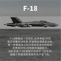Thumbnail for Building Blocks Military Aircraft F - 18 Hornet Fighter Jet Bricks Toy - 3