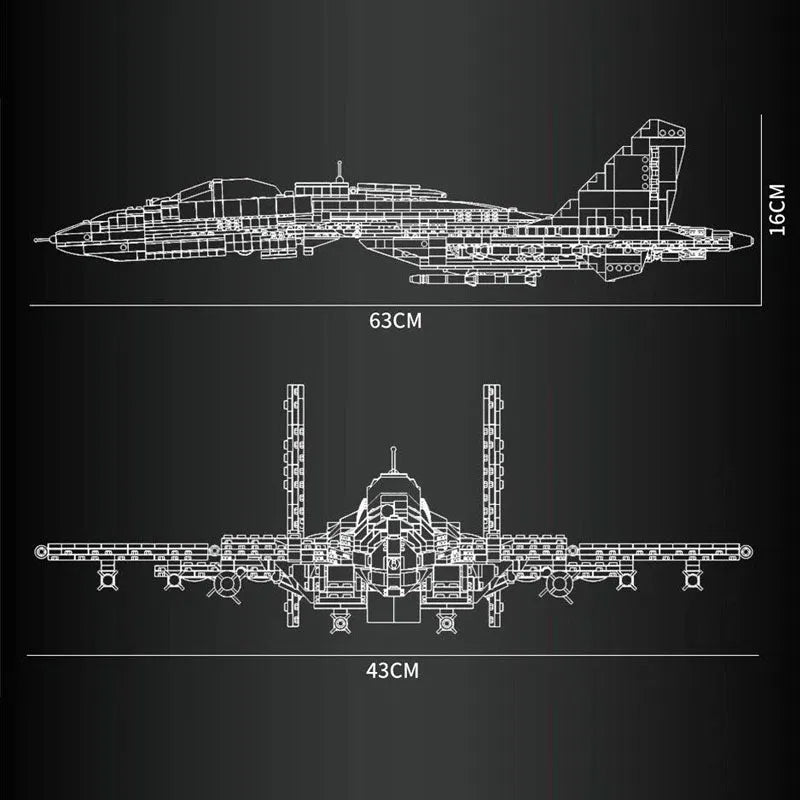 Building Blocks Military Aircraft J-15 Flying Shark Fighter Jet Bricks Toy - 5