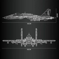 Thumbnail for Building Blocks Military Aircraft J - 15 Flying Shark Fighter Jet Bricks Toy - 5
