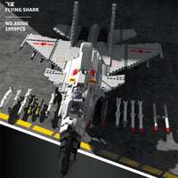 Thumbnail for Building Blocks Military Aircraft J - 15 Flying Shark Fighter Jet Bricks Toy - 2