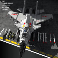 Thumbnail for Building Blocks Military Aircraft J-15 Flying Shark Fighter Jet Bricks Toy - 2